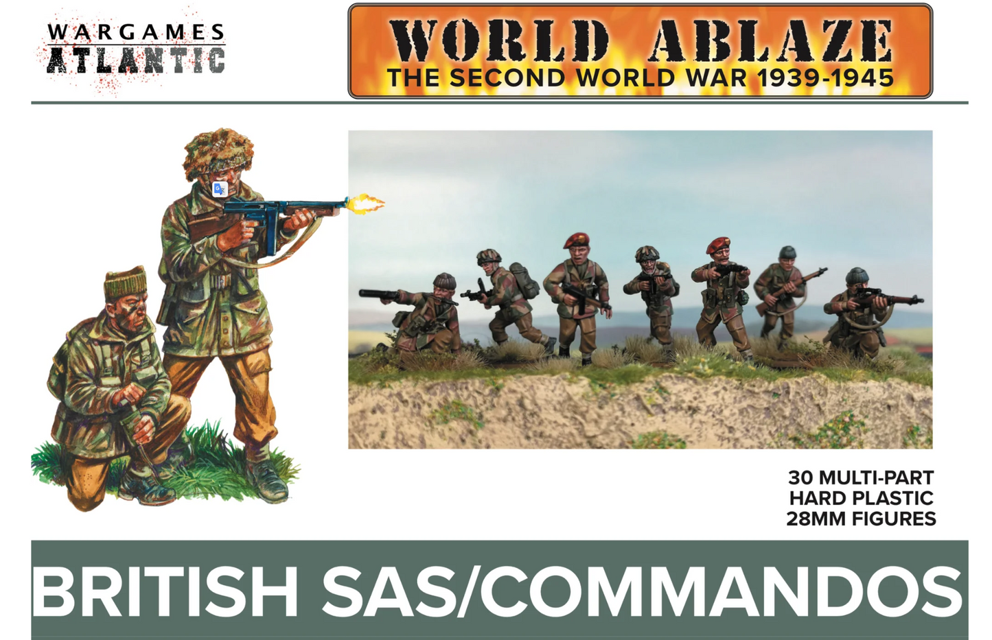 British SAS/Commandos ⏣ 6 figures ⏣ Bolt Action ⏣ Wargames Atlantic