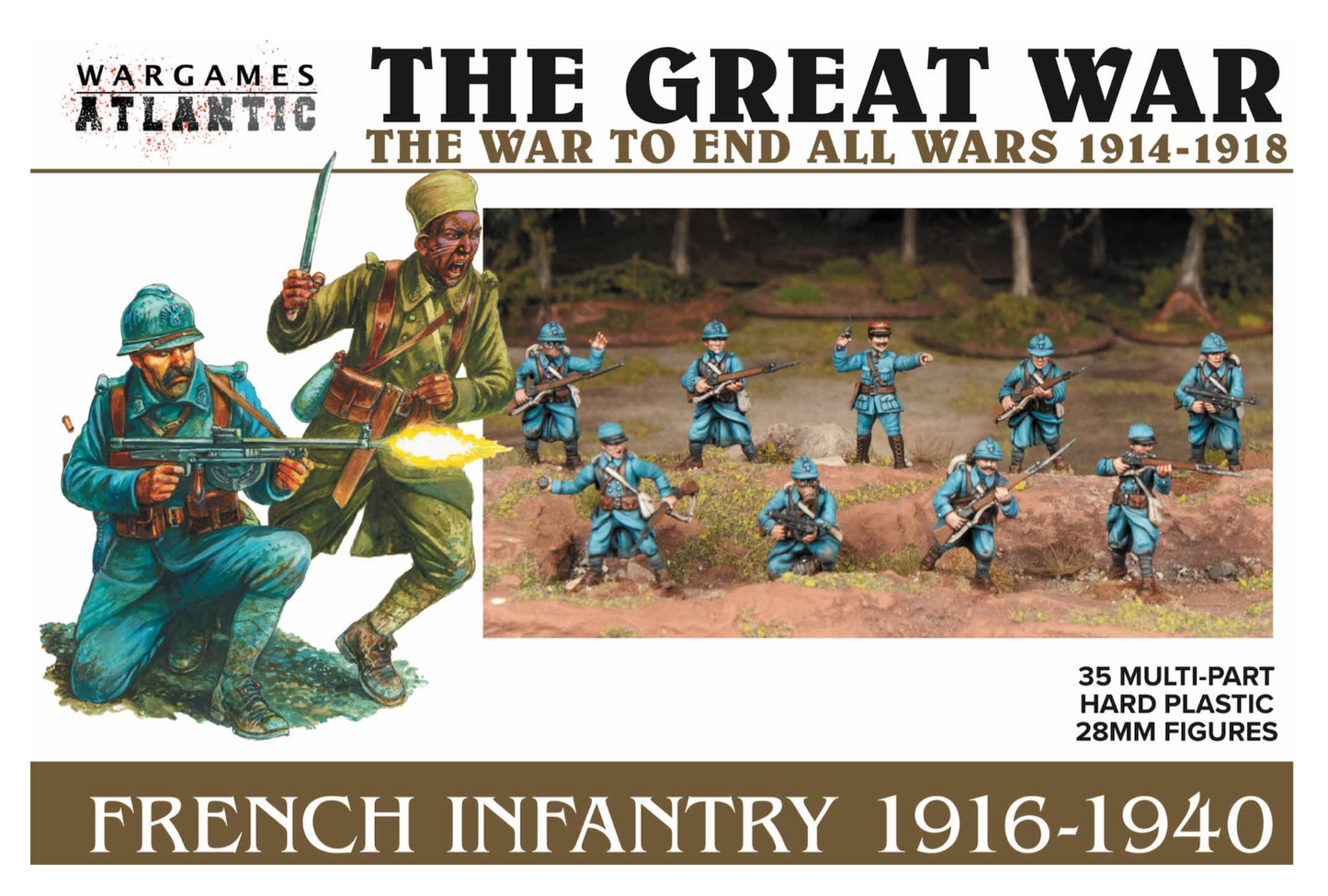 French Infantry 1916-1940 ⏣ 7 figures ⏣ Bolt Action ⏣ Wargames Atlantic