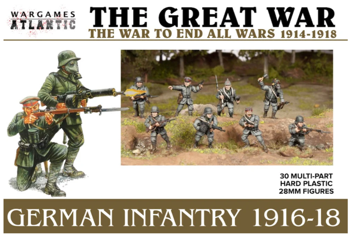 German Infantry 1916-18 ⏣ 30 figures ⏣ Trench Crusade ⏣ Wargames Atlantic