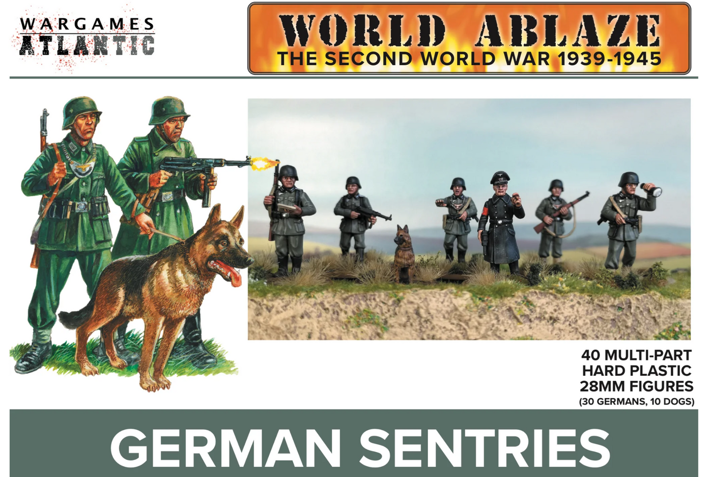 German Sentries ⏣ 6 men and 2 dogs ⏣ Bolt Action ⏣ 0200 Hours ⏣ Wargames Atlantic