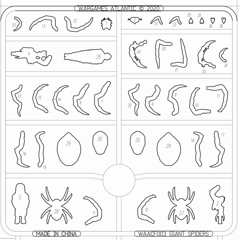 Giant Spiders ⏣ 4 spiders and 2 victims ⏣ SAGA ⏣ Wargames Atlantic