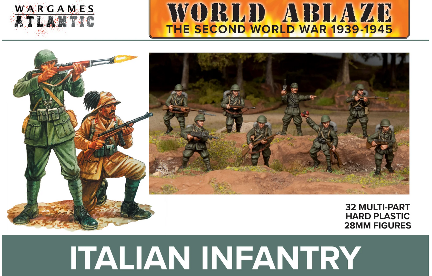 Italian Infantry ⏣ 32 figures ⏣ Bolt Action ⏣ Wargames Atlantic