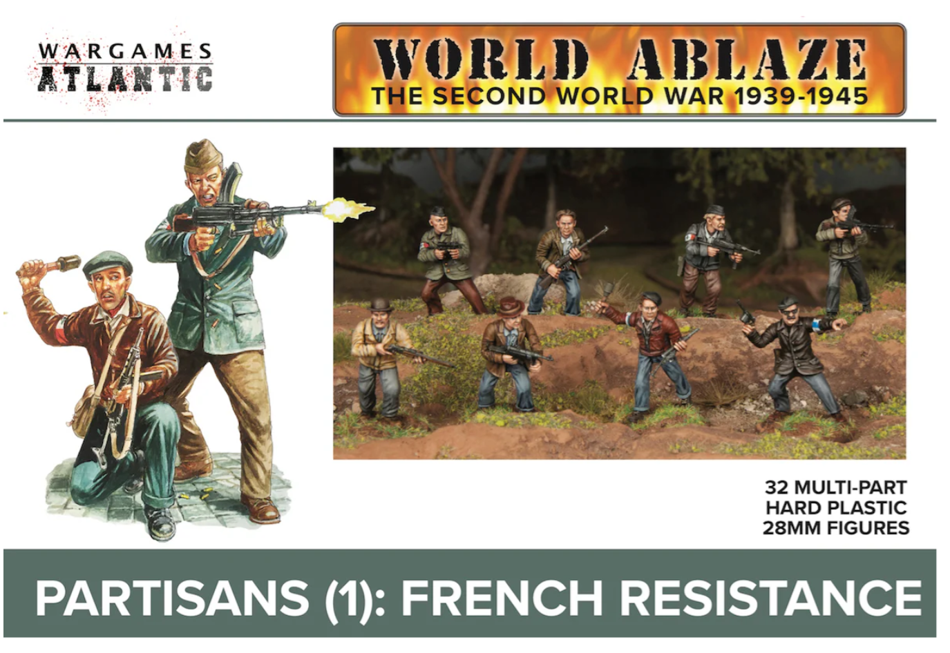 Partisans (1): French Resistance ⏣ 4 figures ⏣ Bolt Action ⏣ Wargames Atlantic