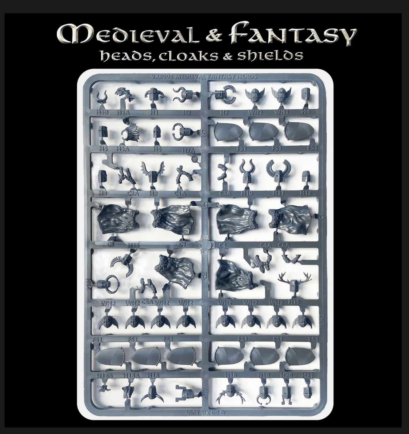 Medieval Fantasy Heads, Cloaks, and Shields ⏣ SAGA ⏣ Victrix