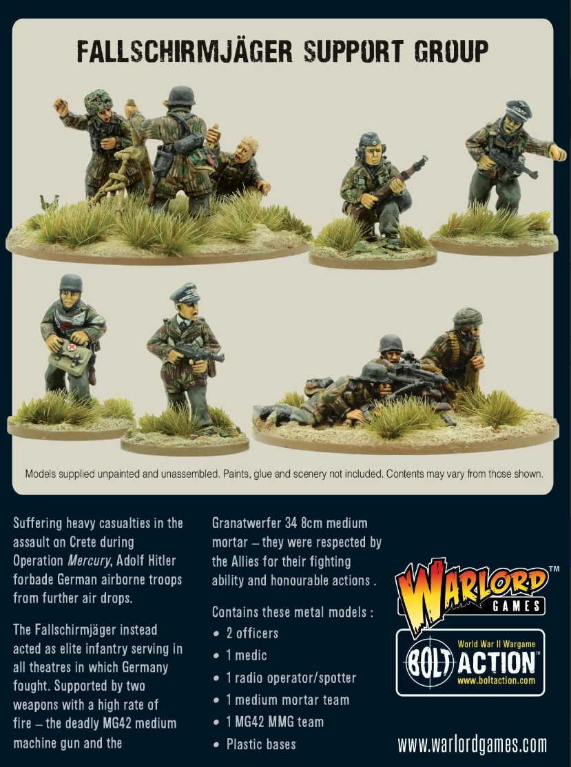 Fallschirmjäger Support Group ⏣ Bolt Action ⏣ Warlord