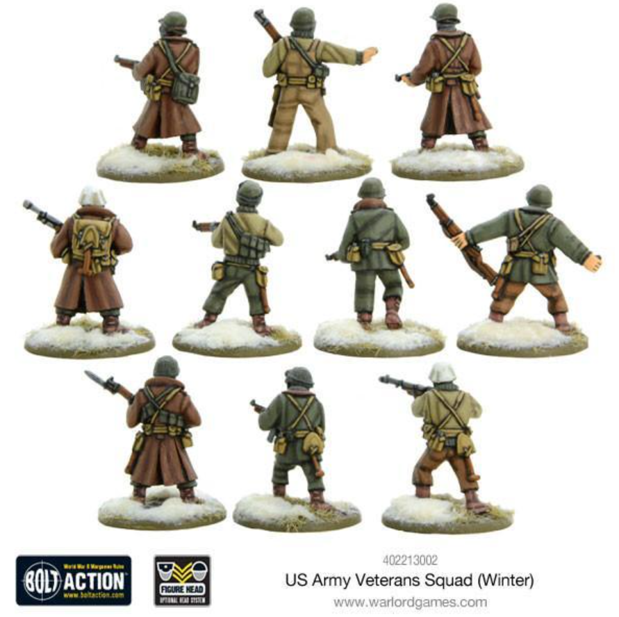 US Army Veterans Squad (Winter) ⏣ 10 figures ⏣ Bolt Action ⏣ Warlord