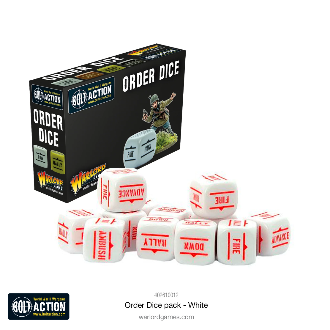 Bolt Action Order Dice (White)