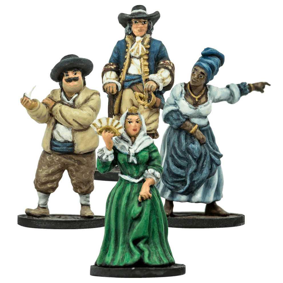 Civilian Special Characters ⏣ 4 figures ⏣ Blood & Plunder ⏣ Port Royal ⏣ Firelock Games