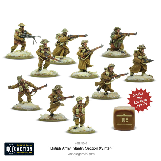 British Infantry Section (Winter) ⏣ 10 figures ⏣ Bolt Action ⏣ Warlord