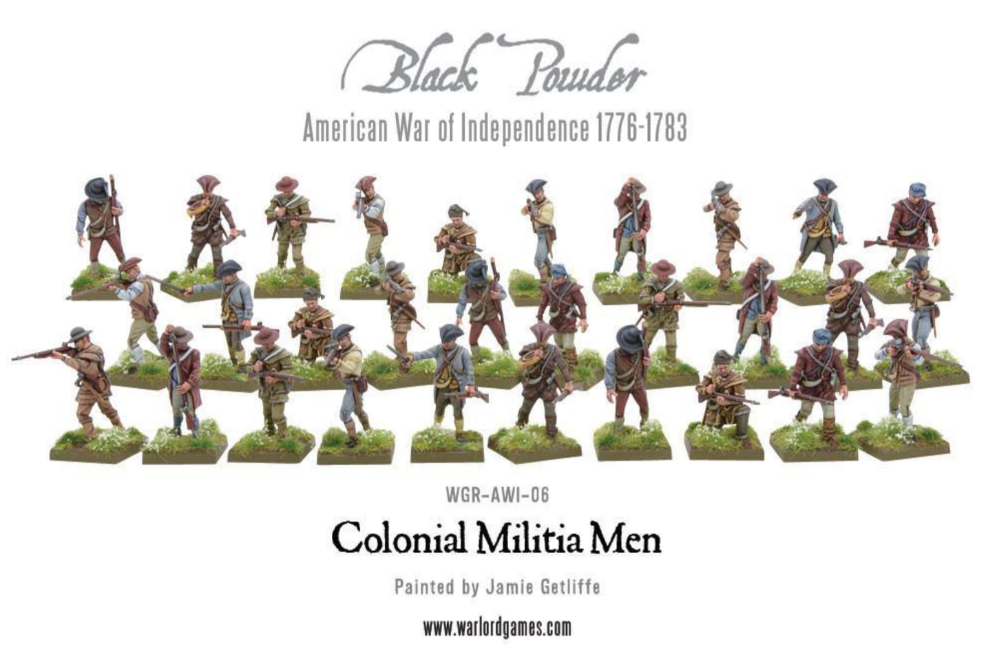Colonial Militia Men ⏣ 10 figures ⏣ Black Powder ⏣ Warlord