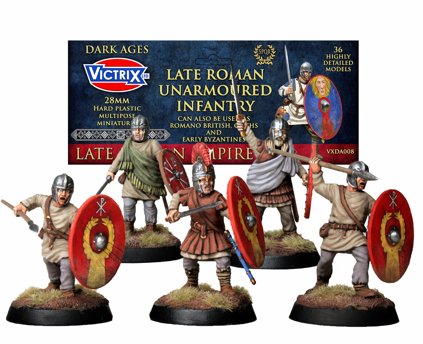 Late Roman Unarmored Infantry ⏣ 4 figures ⏣ SAGA ⏣ Victrix