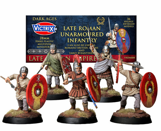 Late Roman Unarmored Infantry ⏣ 4 figures ⏣ SAGA ⏣ Victrix