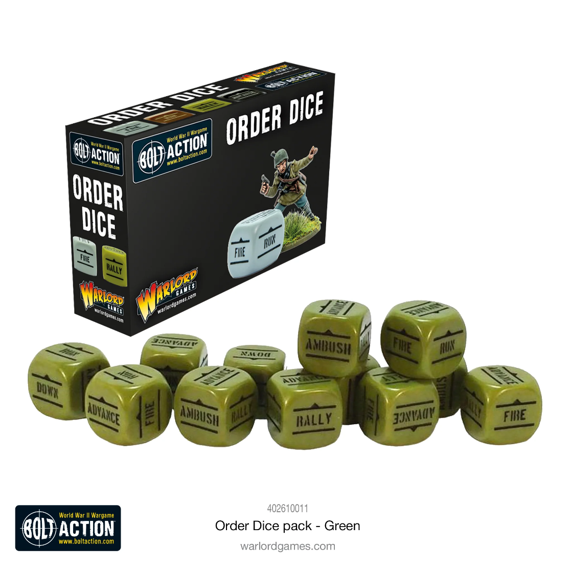 Bolt Action Order Dice (Green)