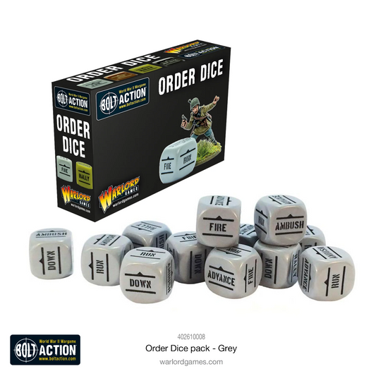 Bolt Action Order Dice (Grey)