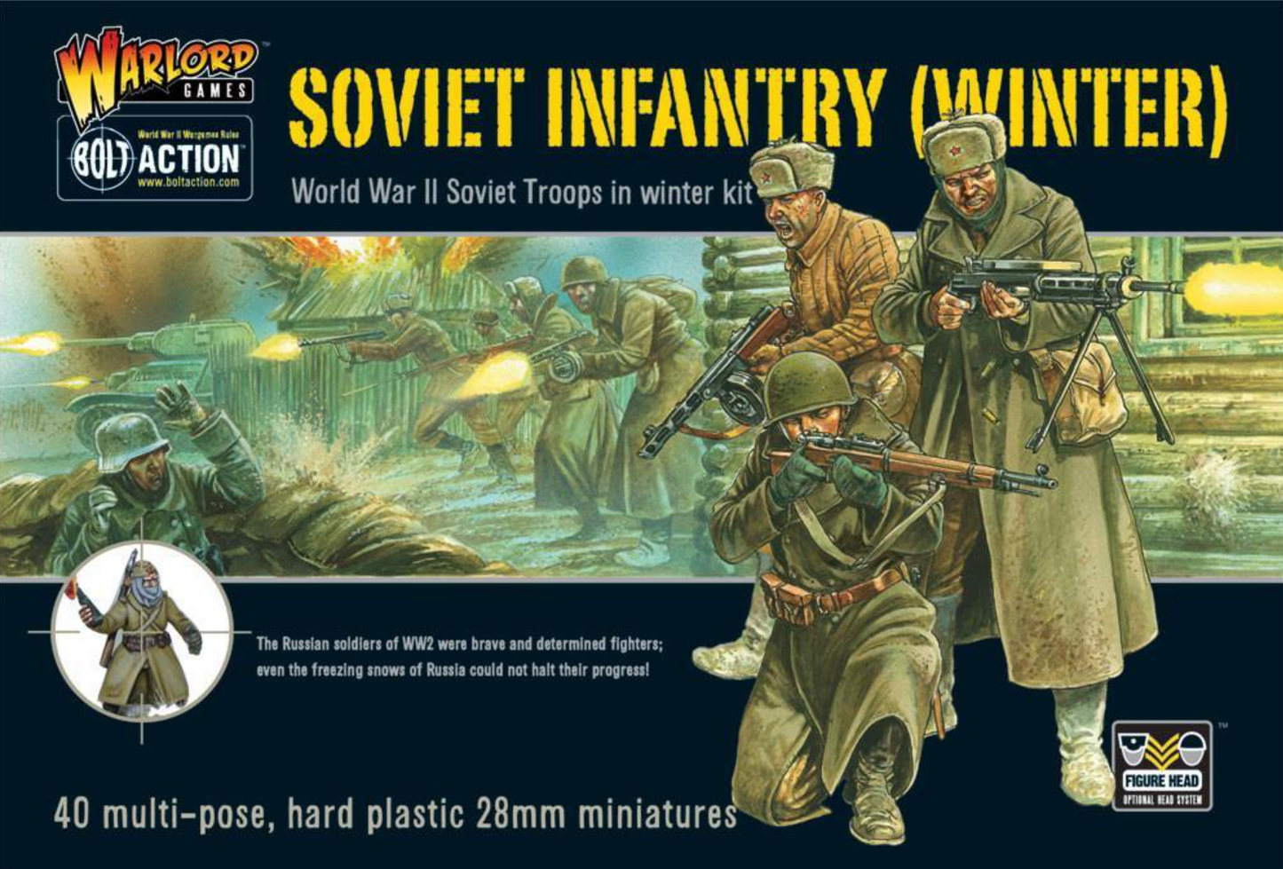 Soviet Infantry (Winter) ⏣ 40 figures ⏣ Bolt Action ⏣ Warlord
