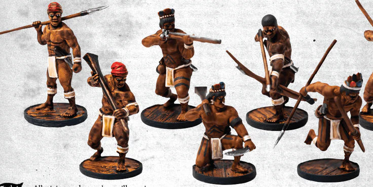 Native American Unit Box ⏣ 6 figures ⏣ Blood & Plunder ⏣ Firelock Games