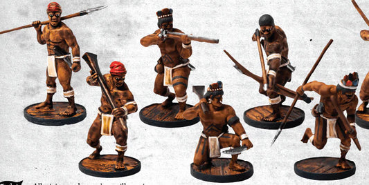 Native American Unit Box ⏣ 6 figures ⏣ Blood & Plunder ⏣ Firelock Games