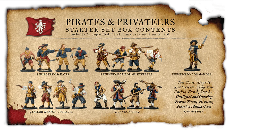 Pirates and Privateers Starter Set ⏣ 25 figures ⏣ Blood & Plunder ⏣ Firelock Games
