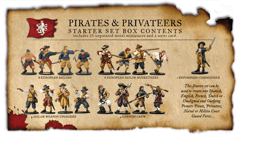 Pirates and Privateers Starter Set ⏣ 25 figures ⏣ Blood & Plunder ⏣ Firelock Games
