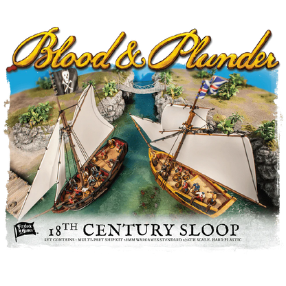 Bermuda Sloop Ship Kit ⏣ 1 figure ⏣ Blood & Plunder ⏣ Firelock Games